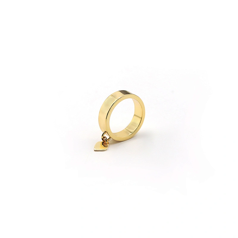Trendy design 18K gold plated brass little heart charm chunky ring