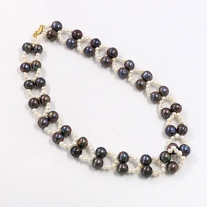 Wholesale Popular Elegant Purple Pearl Bead Choker Necklace Vintage Freshwater Pearl Chain