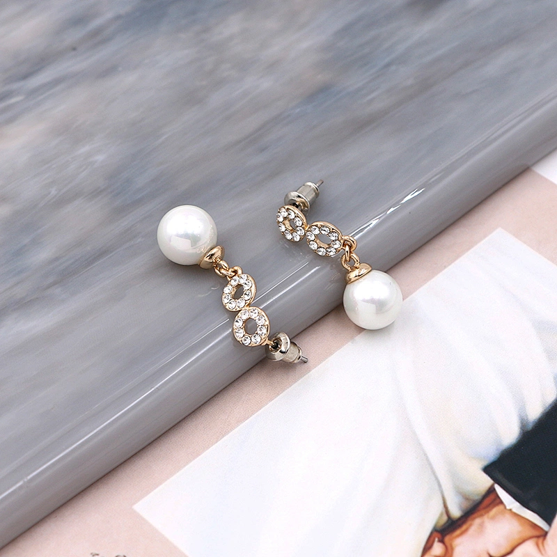 Elegant Pearl Earrings Fashion CZ Jewelry Bridal Korean Earring Custom Jewels