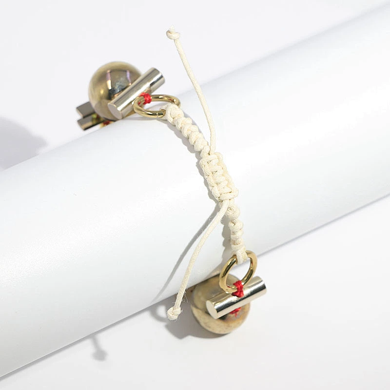 Adjustable Size Square Resin Stone Women Braided Rope Bracelets
