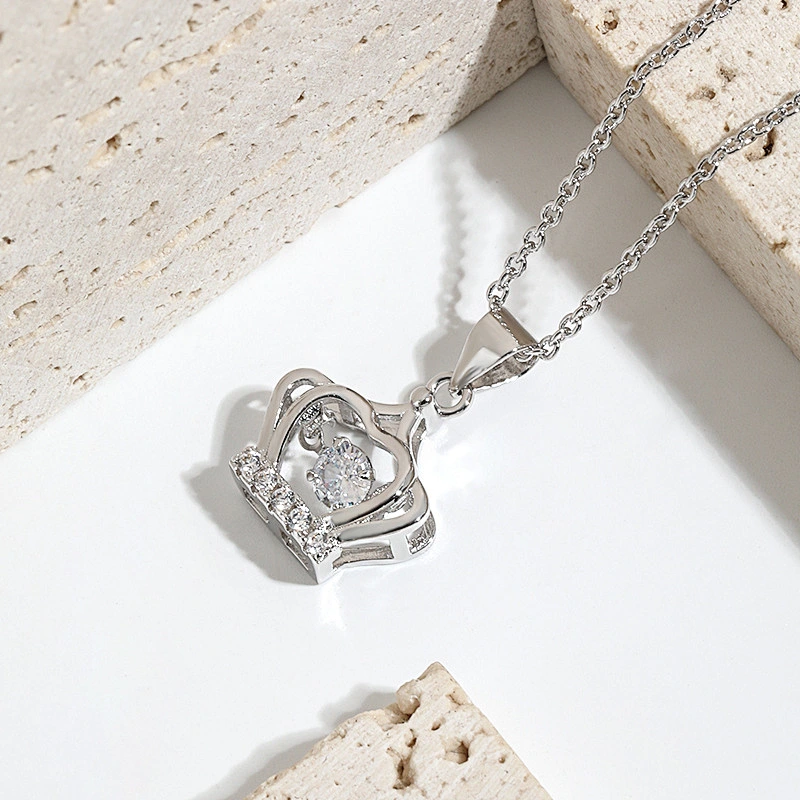 Fashion jewelry crown zircon customized plating pendant