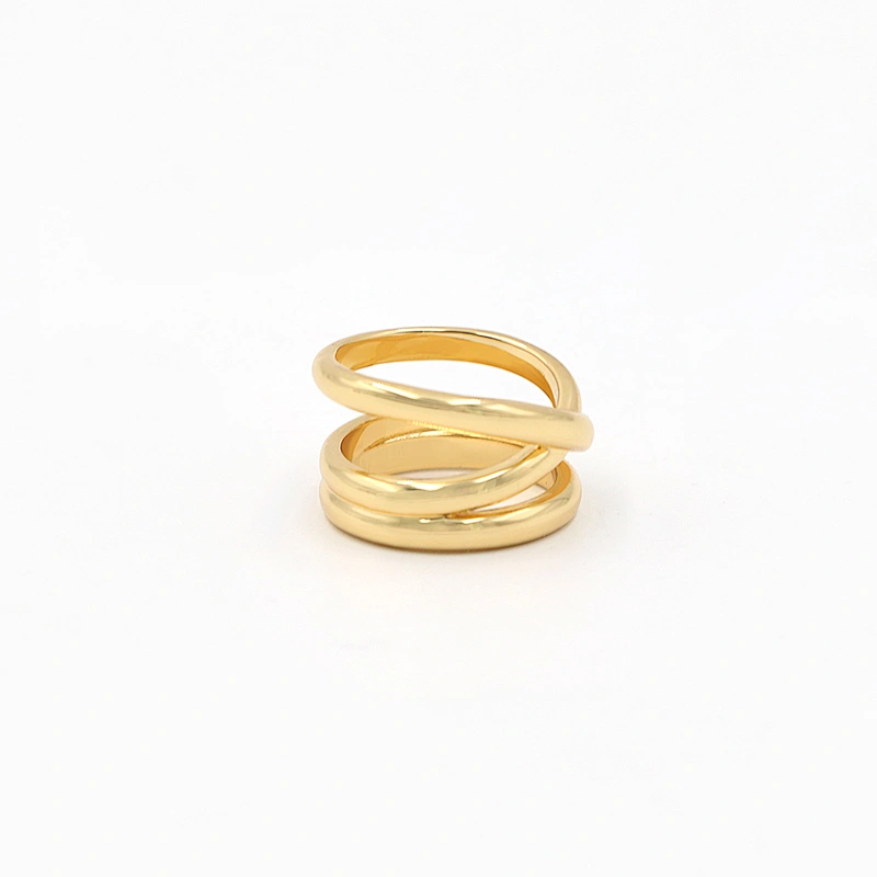 Trendy design jewelry multi plating color Spiral ring