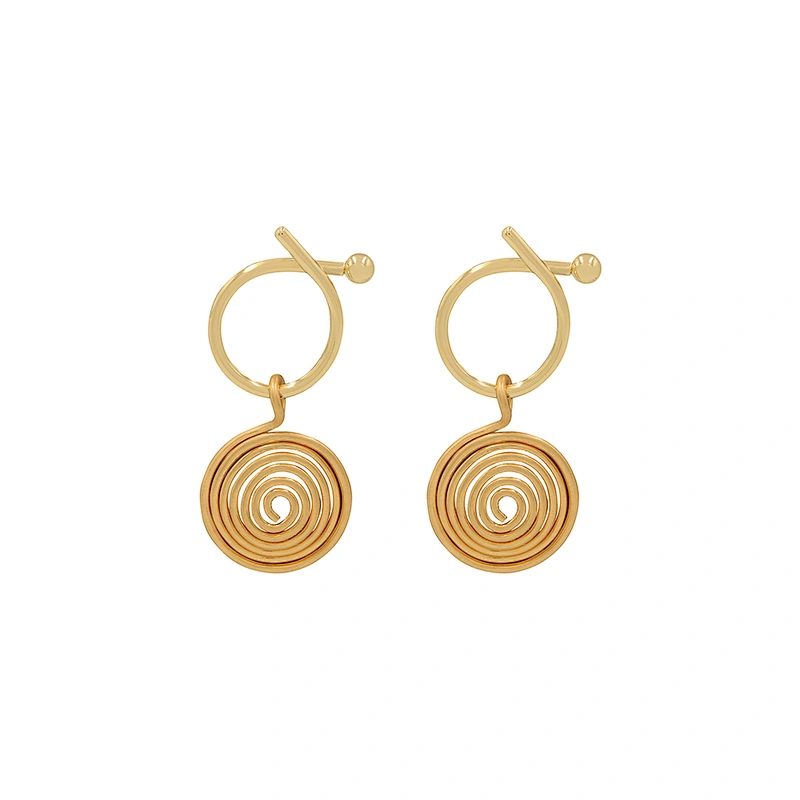 Gold Plated Wire Earrings Fashion Dangle Korean Trendy Earring Minimalism Statement Stud