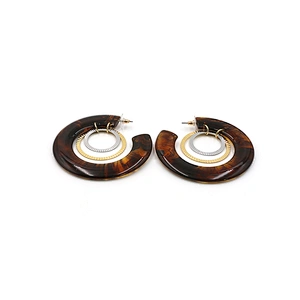 Fashion Trendy Acetate Hoop Earrings Customization Woman Jewelry China Resin Earring Accessories