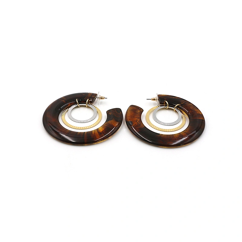 Fashion Trendy Acetate Hoop Earrings Customization Woman Jewelry China Resin Earring Accessories
