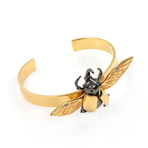brass multi plating enamel beetle bangle