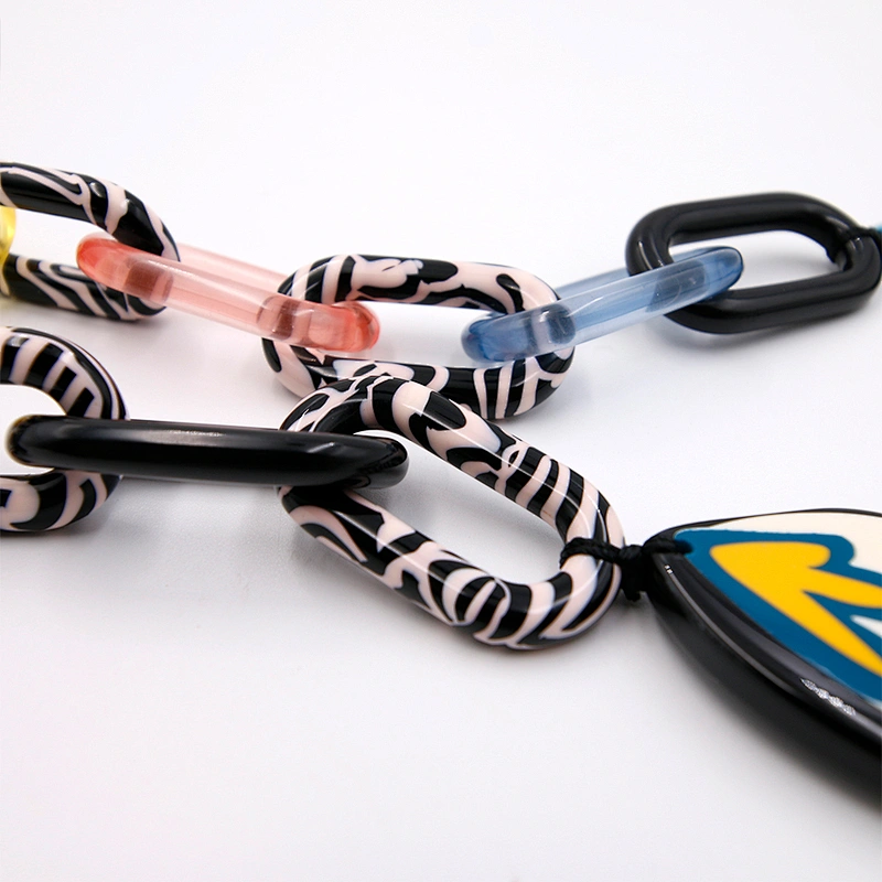 Wholesale Design Eco-Friendly Acetate Blue Flower Multicolor Necklace