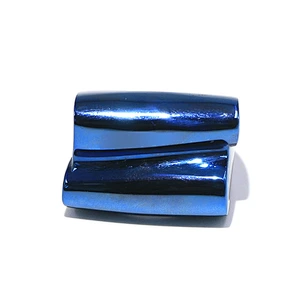 Hot sale stainless steel blue plating heart shaped chunky ring