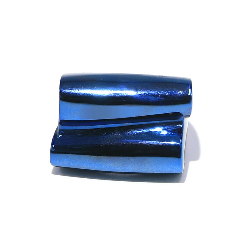 Hot sale stainless steel blue plating heart shaped chunky ring