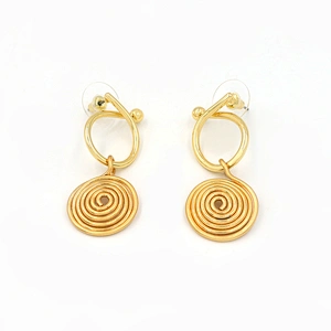 Gold Plated Wire Earrings Fashion Dangle Korean Trendy Earring Minimalism Statement Stud