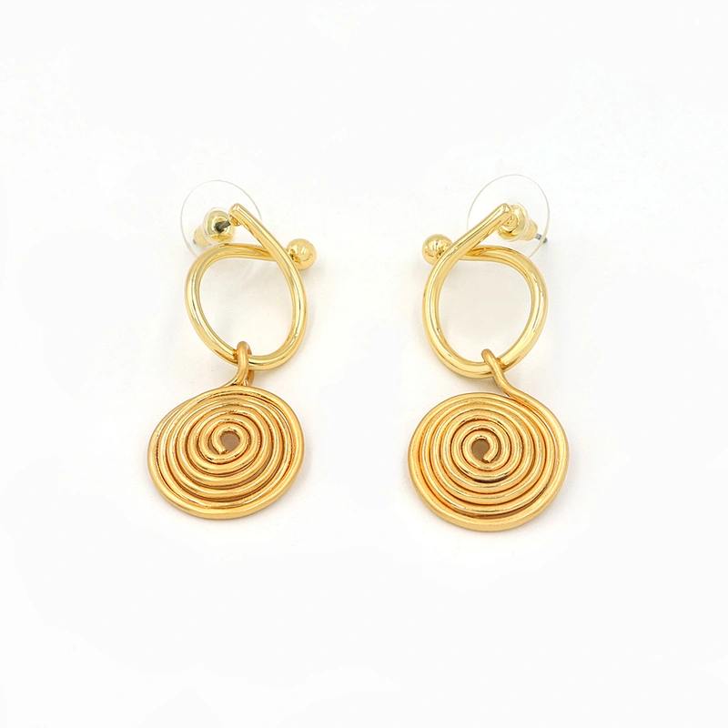 Gold Plated Wire Earrings Fashion Dangle Korean Trendy Earring Minimalism Statement Stud