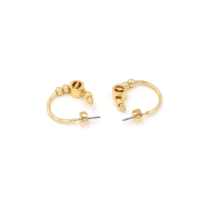 Wholesale Fashion Custom Hoop Earrings For Women Gold Plated Jewelry