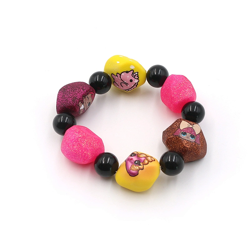 Custom cartoon cute resin beads colorful stone bracelet