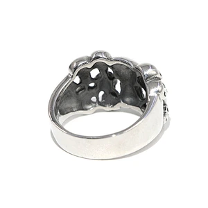 Hip hop jewelry stainless steel cool skull silver plated men ring