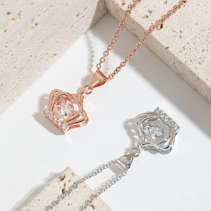 Fashion jewelry crown zircon customized plating pendant