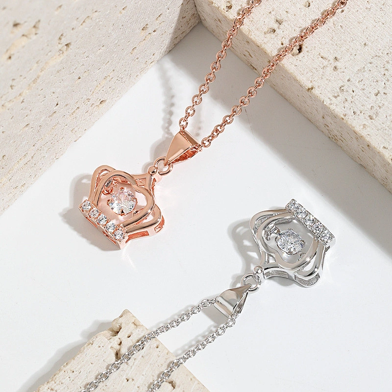 Fashion jewelry crown zircon customized plating pendant