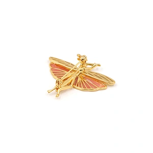 Fashion accessories enamel butterfly gold plated brooch pin