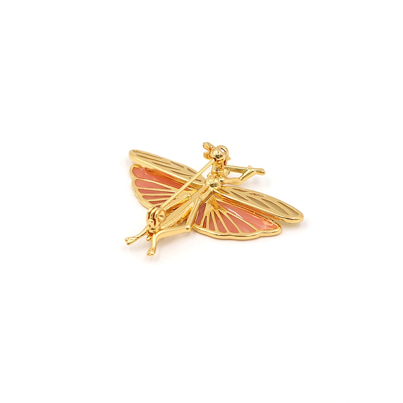 Fashion accessories enamel butterfly gold plated brooch pin