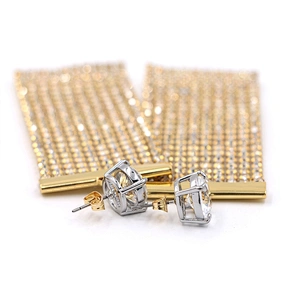 Iced Diamond Big Earrings Hip Hop Jewelry Custom Bling Shiny Jewelry Women