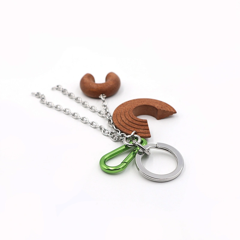 Fashion Design Wooden Key Ring with Custom Shape