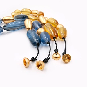 Custom Resin Gold Plated Blue Yellow Irregular Shape Chain