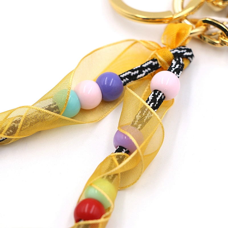 Fashion Design Key Ring with Colorful cord and Bear by Handmade