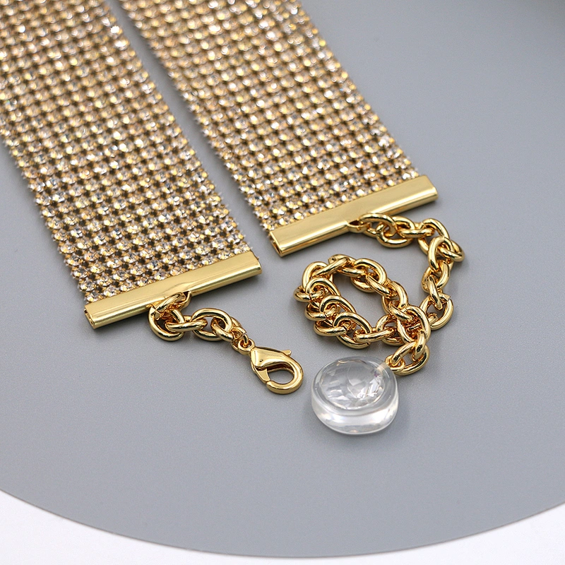 Fashion High-Quality CZ Wide Brass Chain