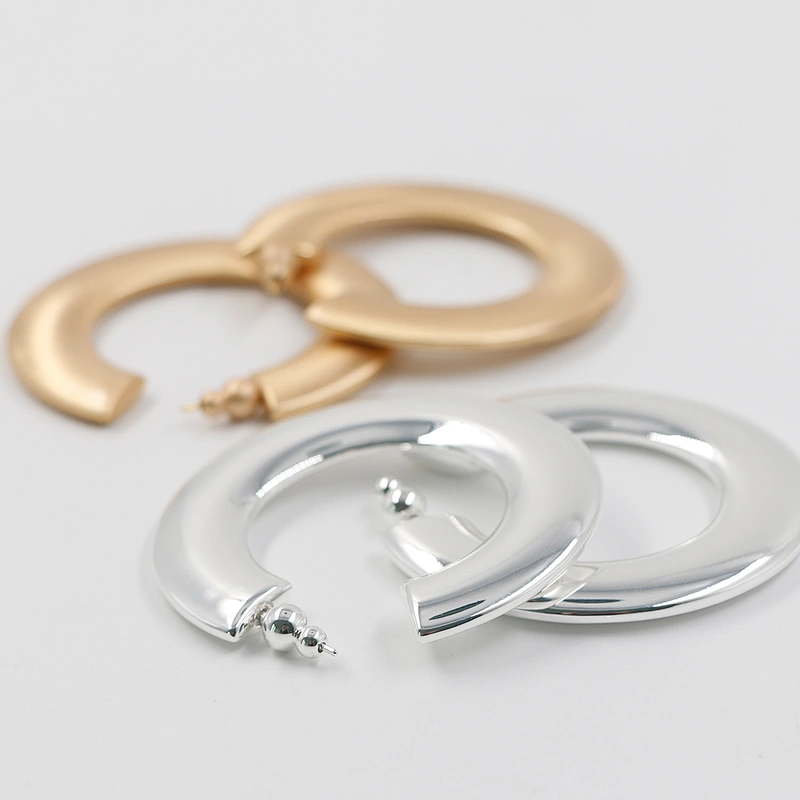Hoop Gold Plated Earrings Fashion Metal C Shape Wholesale Jewelry Custom Earring