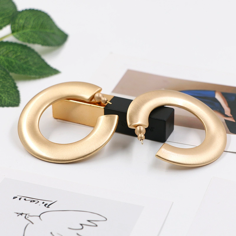 Hoop Gold Plated Earrings Fashion Metal C Shape Wholesale Jewelry Custom Earring