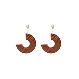 Statement Wood Earrings Whorl Pattern Fashion Earrings Bohe Stud Hoop Earring