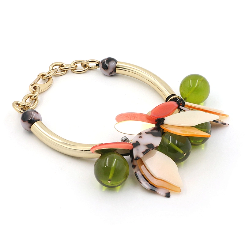 Green Grape Multicolor Leaves Necklace