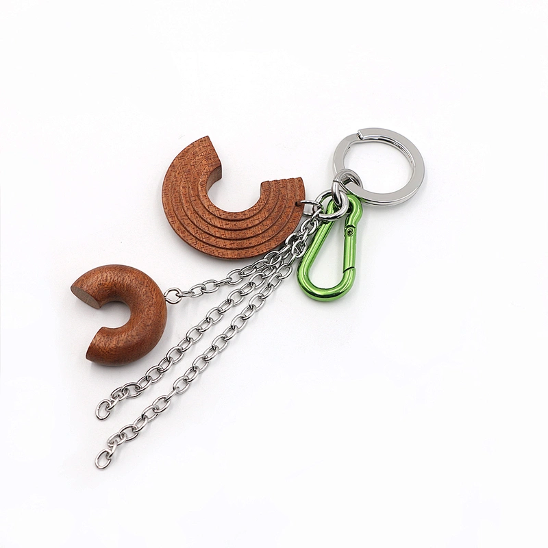 Fashion Design Wooden Key Ring with Custom Shape