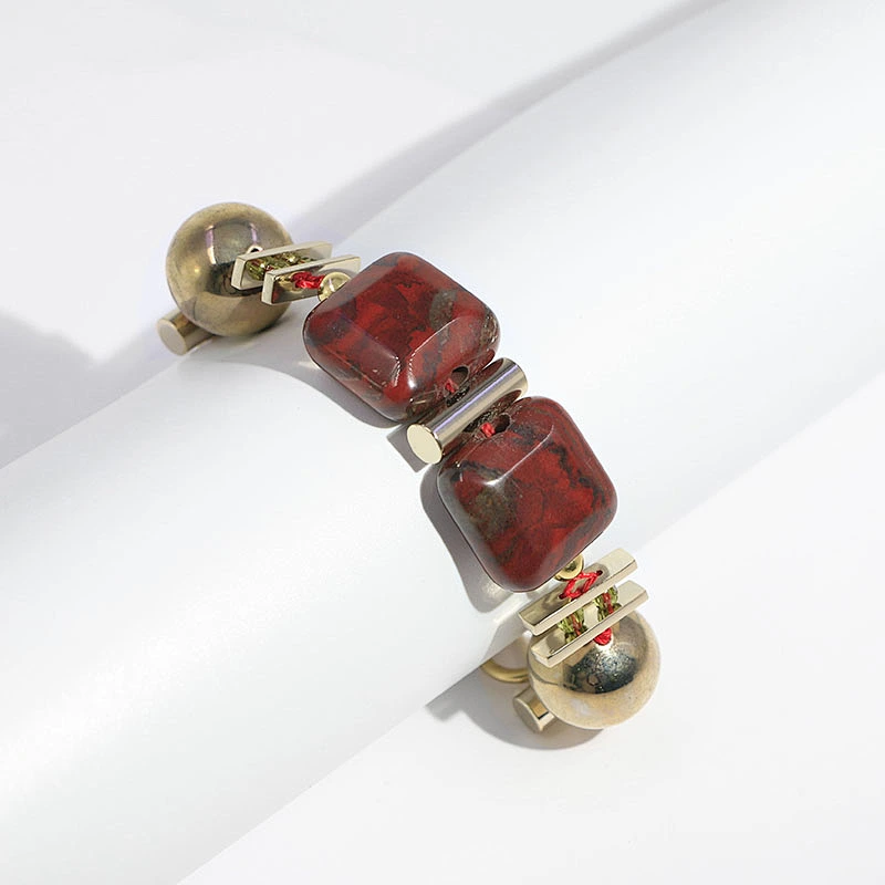 Adjustable Size Square Resin Stone Women Braided Rope Bracelets