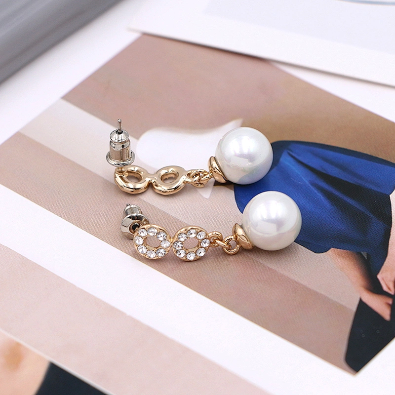 Elegant Pearl Earrings Fashion CZ Jewelry Bridal Korean Earring Custom Jewels