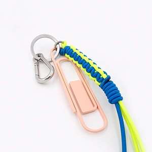 Custom Key Ring with Colorful cord by Handmade