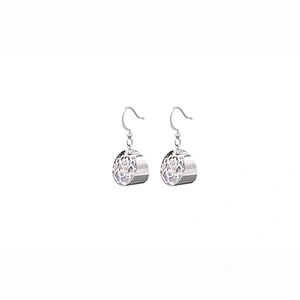 Korean Dangle Earrings Hollow Diamond CZ Silver Stud Bling Shiny Luxury Earring