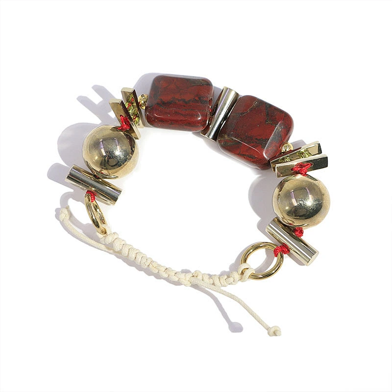 Adjustable Size Square Resin Stone Women Braided Rope Bracelets
