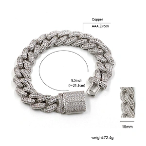 Hip-Hop Style Shiny CZ Brass Bracelet
