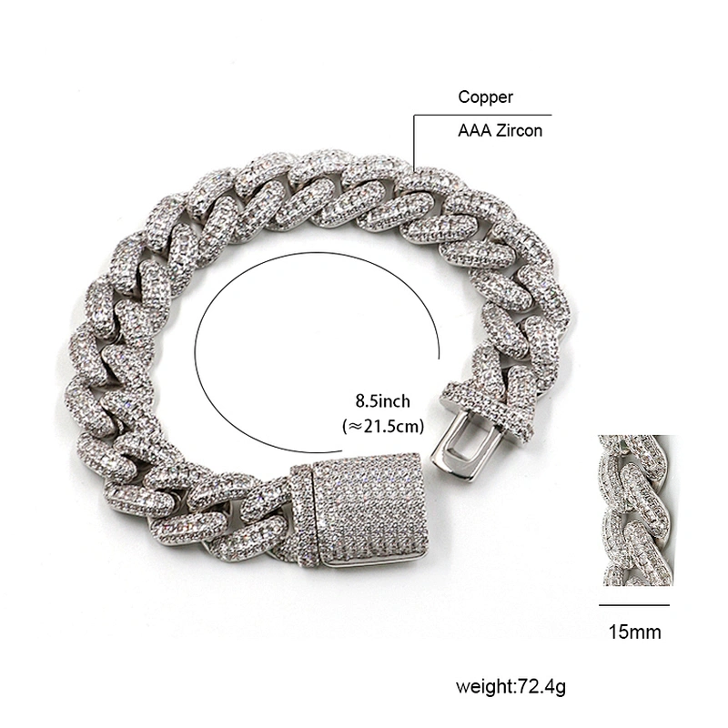 Hip-Hop Style Shiny CZ Brass Bracelet