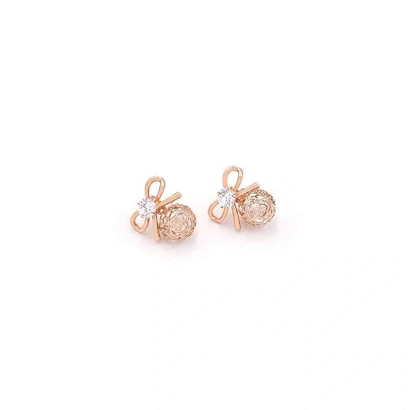 Fashion Studs Rose Gold Hollow Disamond Bridal Jewelry Korean Earrings Customazation