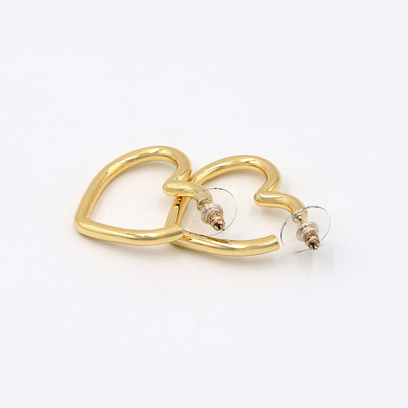 Brass Love Shape Big Earring Hoop Stainless Steel Custom Fashion Earring Gold Plated