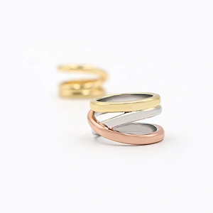 Trendy design jewelry multi plating color Spiral ring