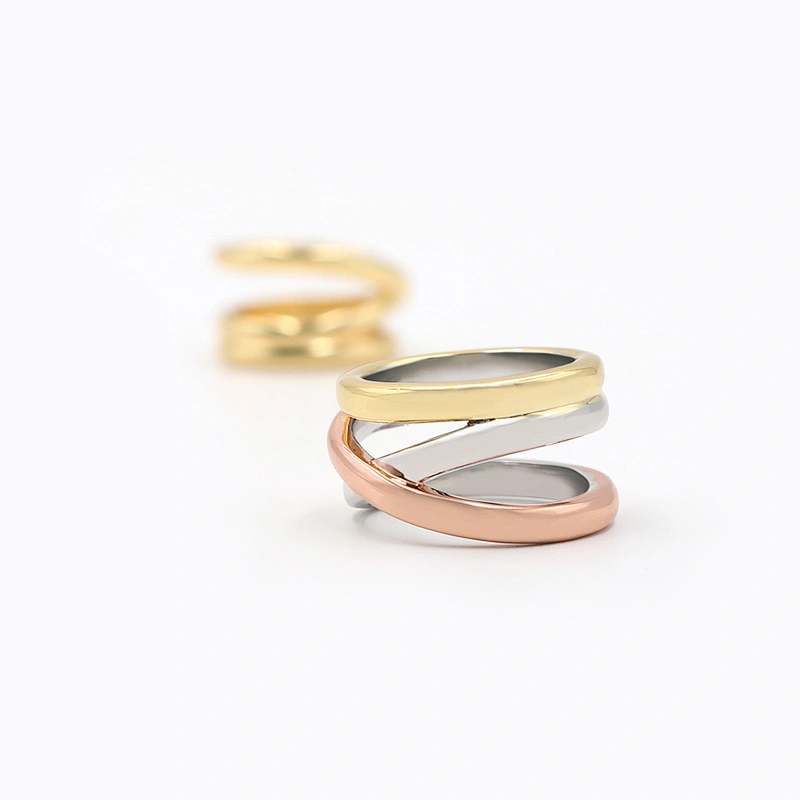 Trendy design jewelry multi plating color Spiral ring