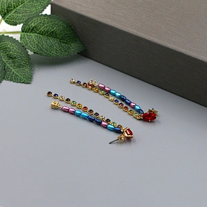 Fashion Custom Earrings Long Dangle CZ Rhinestone Pearl Earring China Wholesale