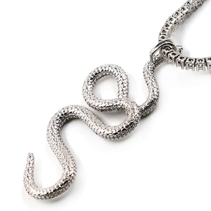 Hip hop iced out CZ stone snake silver plated high-quality pendant