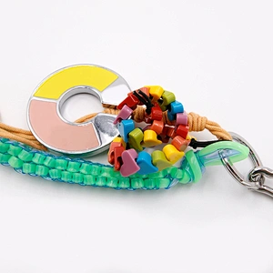 Custom Key Ring with Colorful cord by Handmade