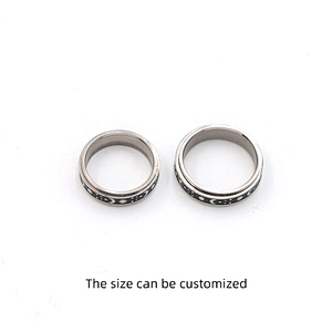 Fashion jewelry sun moon star silver plated black enamel stainless steel men anxiety ring