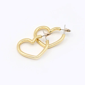 Brass Love Shape Big Earring Hoop Stainless Steel Custom Fashion Earring Gold Plated