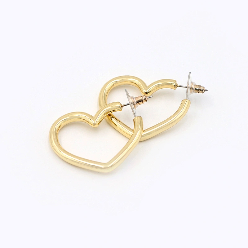 Brass Love Shape Big Earring Hoop Stainless Steel Custom Fashion Earring Gold Plated