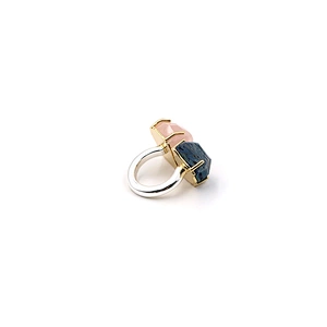 Natural stone gemstones pink quartz silver plating ring fashion jewelry